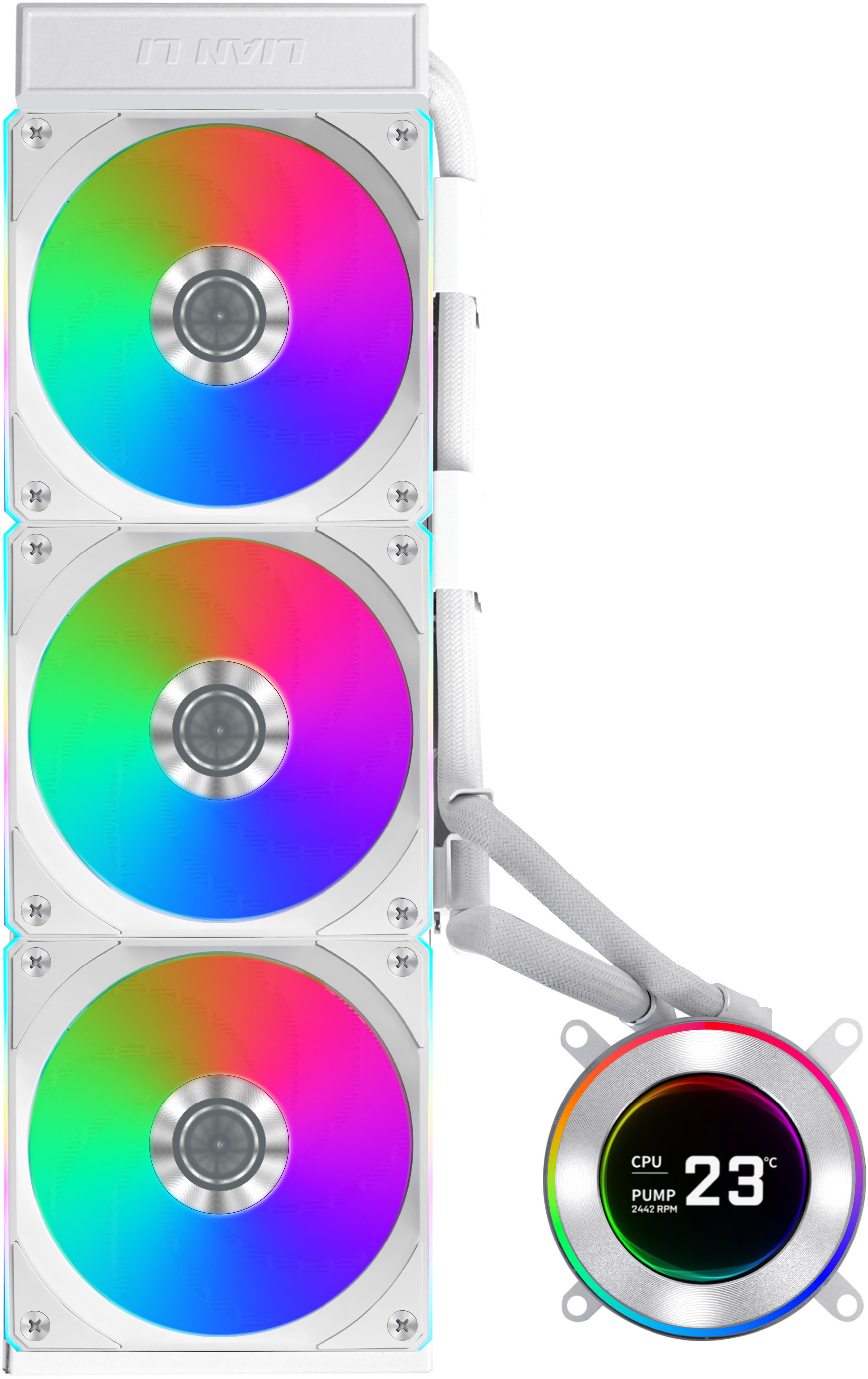 Lian Li - Kit Refrigeración Líquida CPU AIO Lian Li HydroShift II LCD 360R Blanco - 360mm