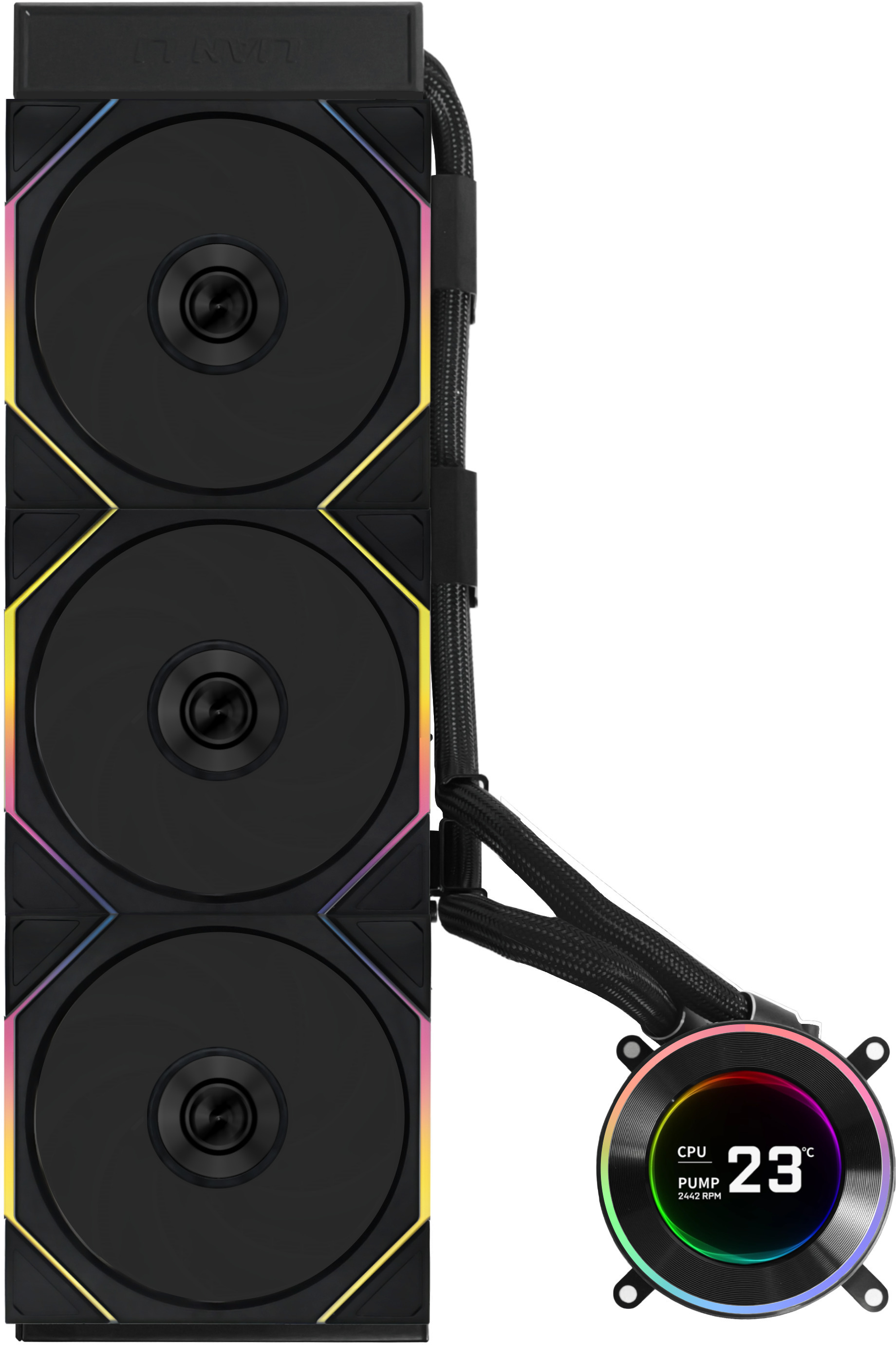 Lian Li - Kit Refrigeración Líquida CPU AIO Lian Li HydroShift II LCD 360TL Wireless Negro - 360mm