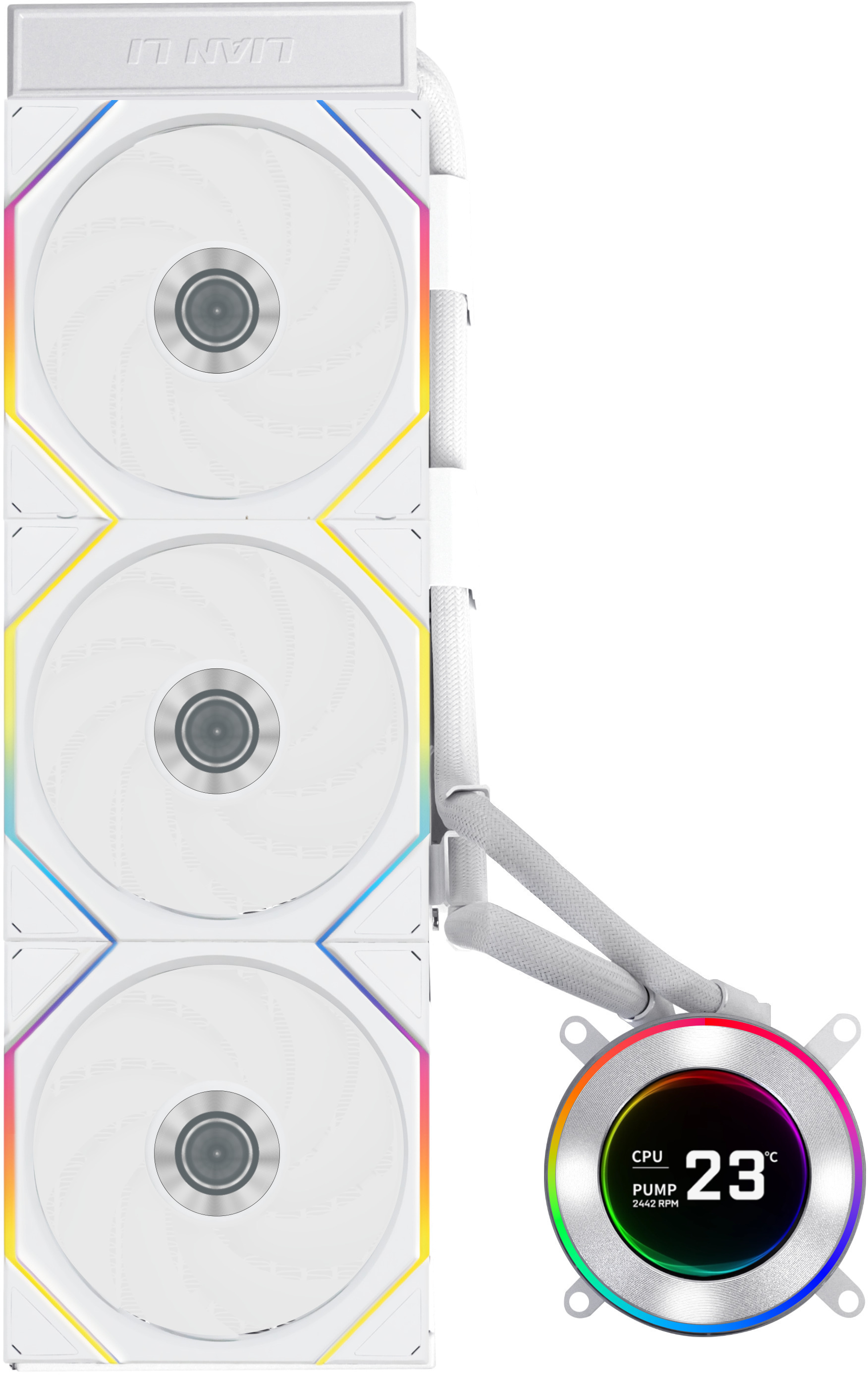 Lian Li - Kit Refrigeración Líquida CPU AIO Lian Li HydroShift II LCD 360TL Wireless Blanco - 360mm