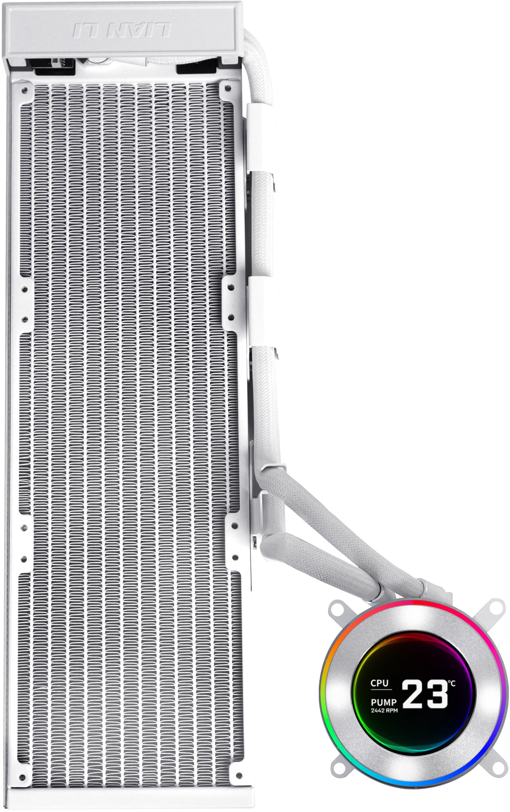 Lian Li - Kit Refrigeración Líquida CPU AIO Lian Li HydroShift II LCD 360 Blanco - 360mm S/Ventiladores