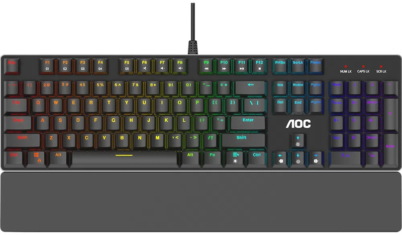 Teclado AOC GK500 RGB Mecânico Iluminado - Switch Red Outem