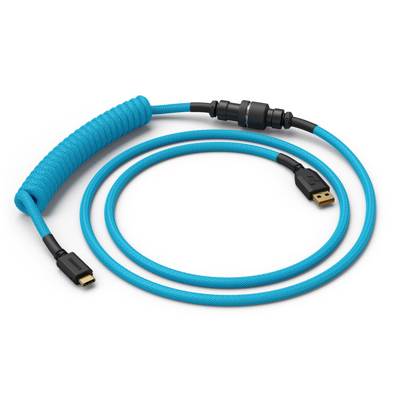 Cable Coiled Glorious USB-C para USB-A , 1,37m - Electric Blue