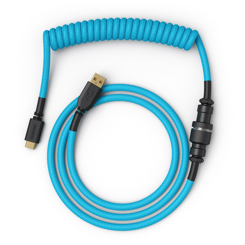 Glorious - Cable Coiled Glorious USB-C para USB-A , 1,37m - Electric Blue