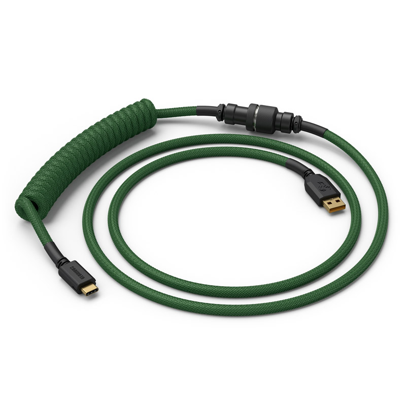 Cable Coiled Glorious USB-C para USB-A , 1,37m - Forest Green