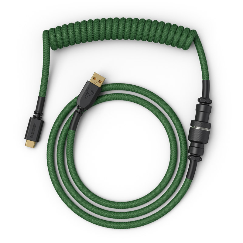 Glorious - Cable Coiled Glorious USB-C para USB-A , 1,37m - Forest Green