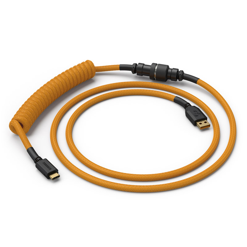 Cable Coiled Glorious USB-C para USB-A , 1,37m - Glorious Gold
