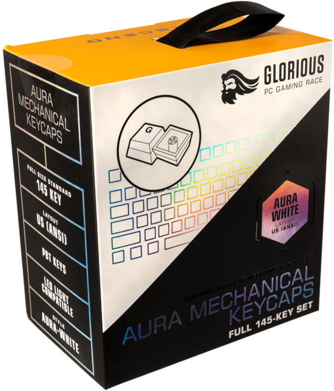 Glorious - Juego de 145 Teclas Glorious PBT Aura V2, Blanco (US ANSI)