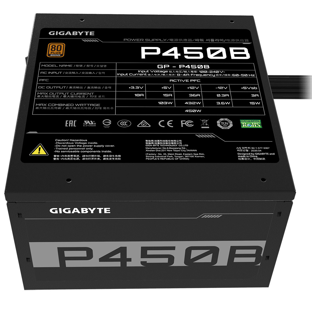 Gigabyte - Fuente Alimentación Gigabyte GP-P450B 450W 80+ Bronze