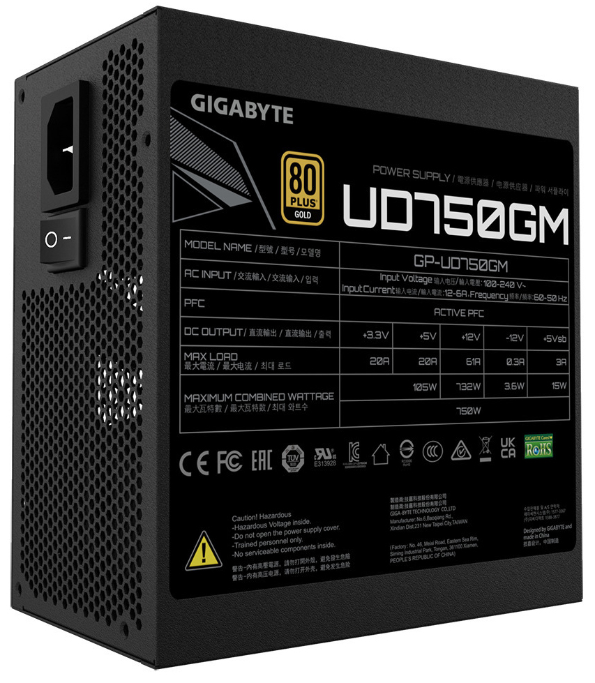 Gigabyte - Fuente Alimentación Gigabyte GP-UD750GM 750W 80+ Gold Modular