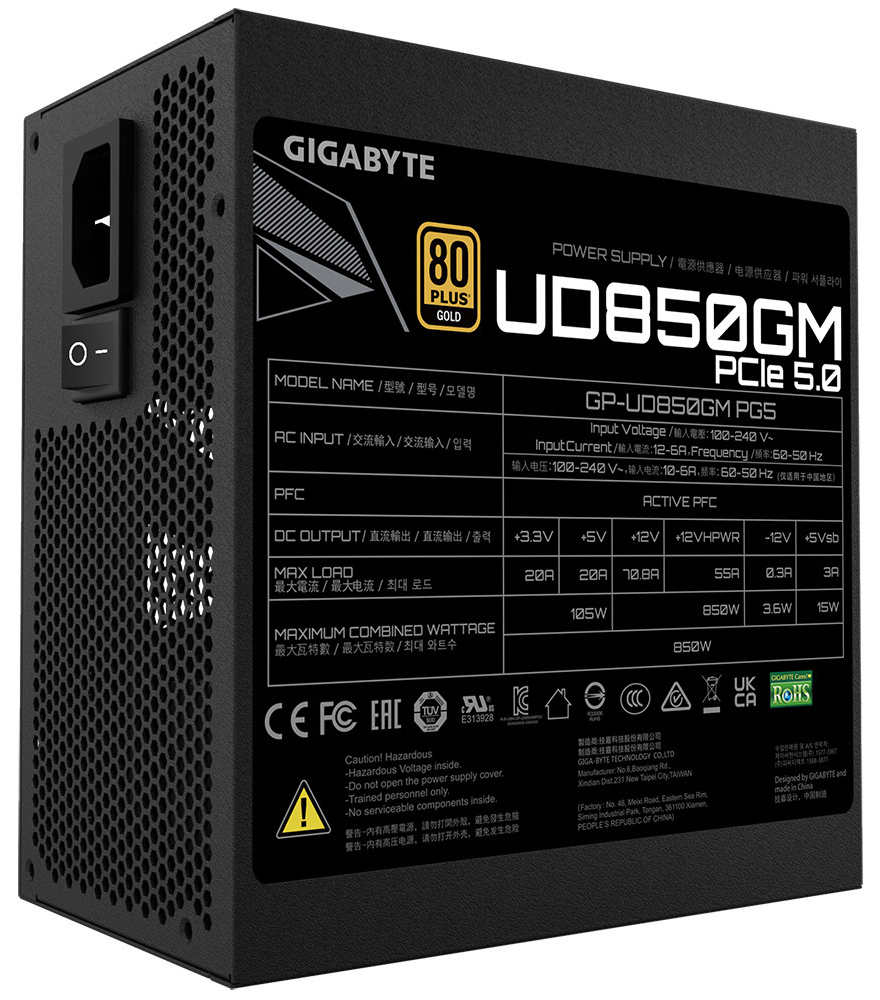 Gigabyte - Fuente de Alimentación Gigabyte UD850GMPG5 850W 80+ Gold Modular PCIE 5.0