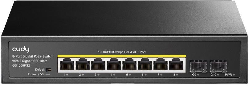 Switch Cudy GS1008PS2 8 Portas Gigabit UnManaged PoE+/2x SFP