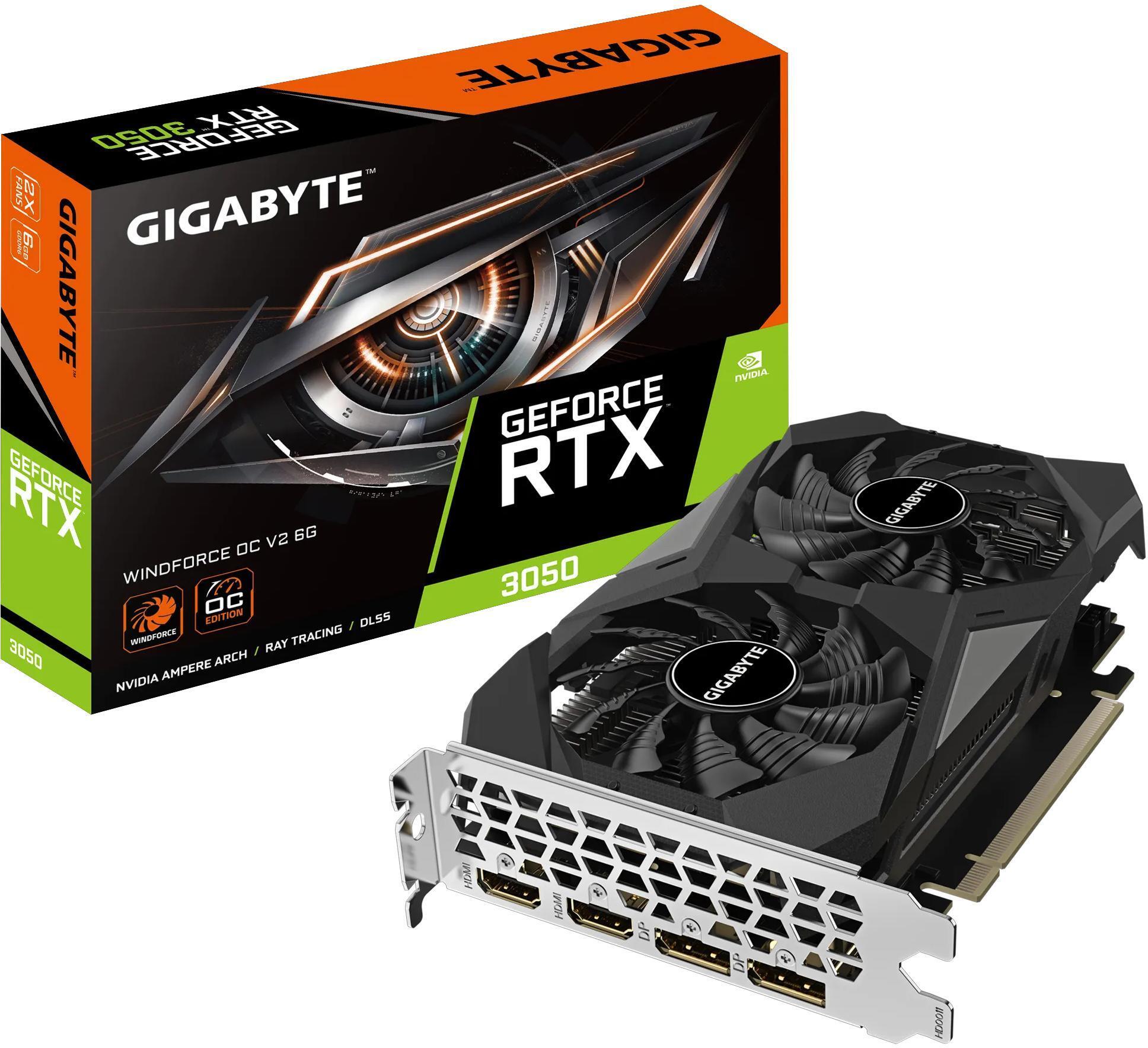 Tarjeta Gráfica Gigabyte GeForce® RTX 3050 WindForce OC V2 6GB GDDR6