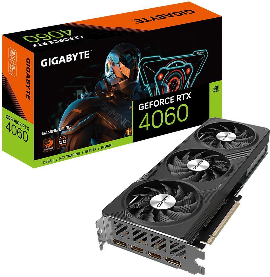 Gigabyte - Tarjeta Gráfica Gigabyte GeForce® RTX 4060 Gaming OC 8GB GDDR6 DLSS3