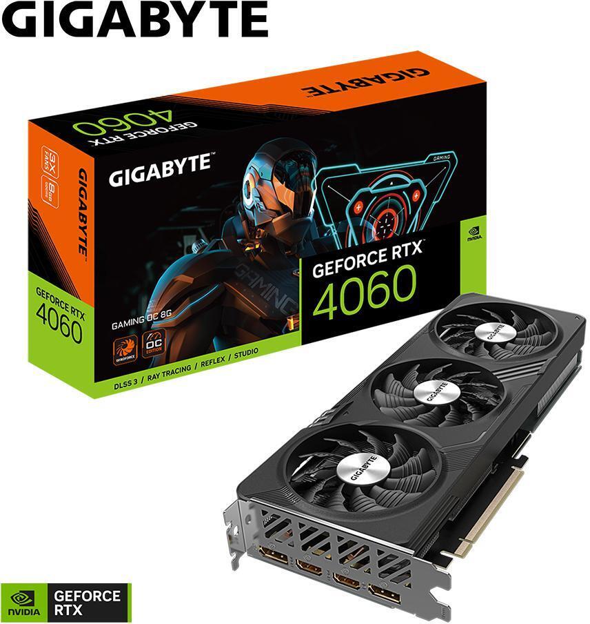 Gigabyte - Tarjeta Gráfica Gigabyte GeForce® RTX 4060 Gaming OC 8GB GDDR6 DLSS3