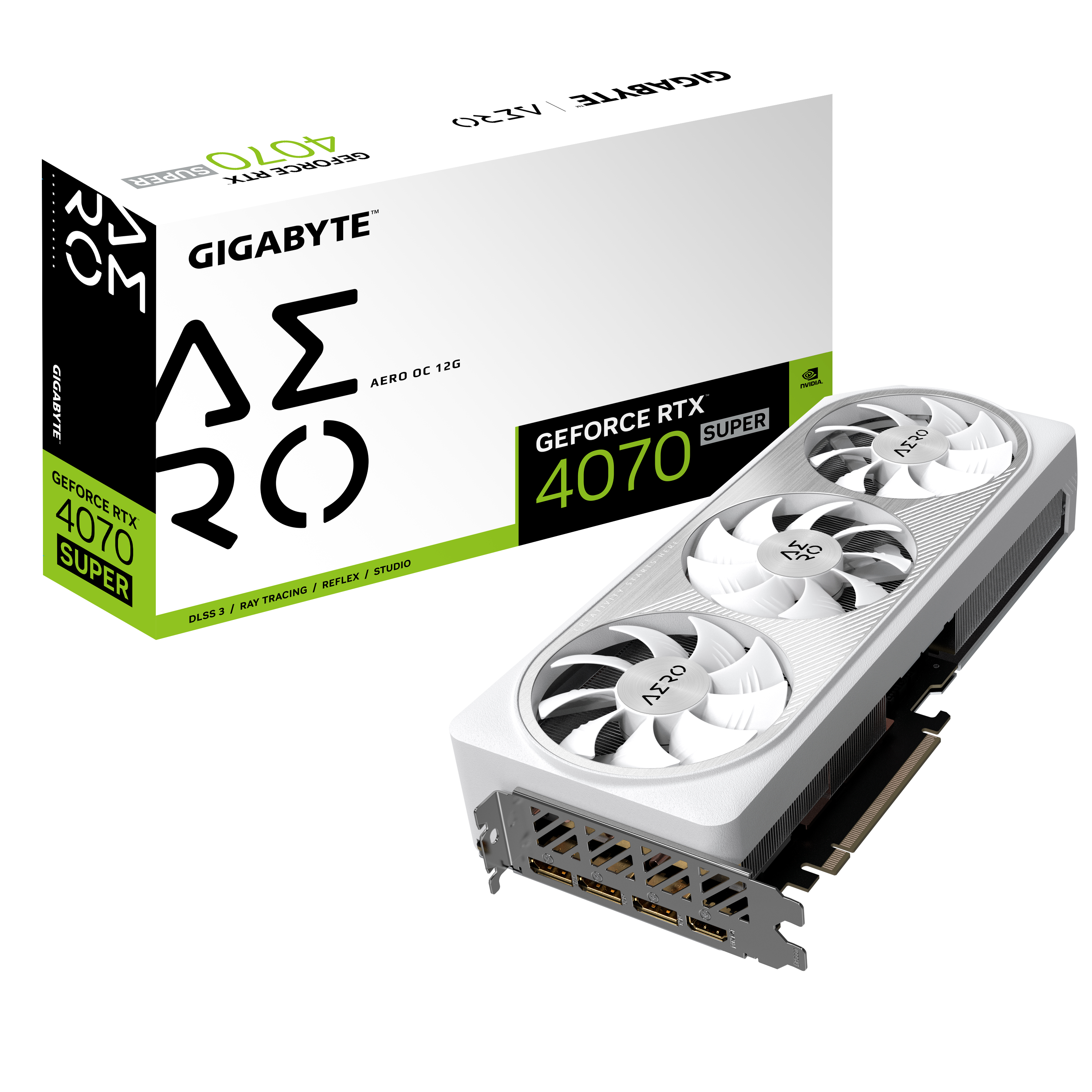 Tarjeta Gráfica Gigabyte GeForce® RTX 4070 SUPER Aero OC 12GB GDDR6X DLSS3