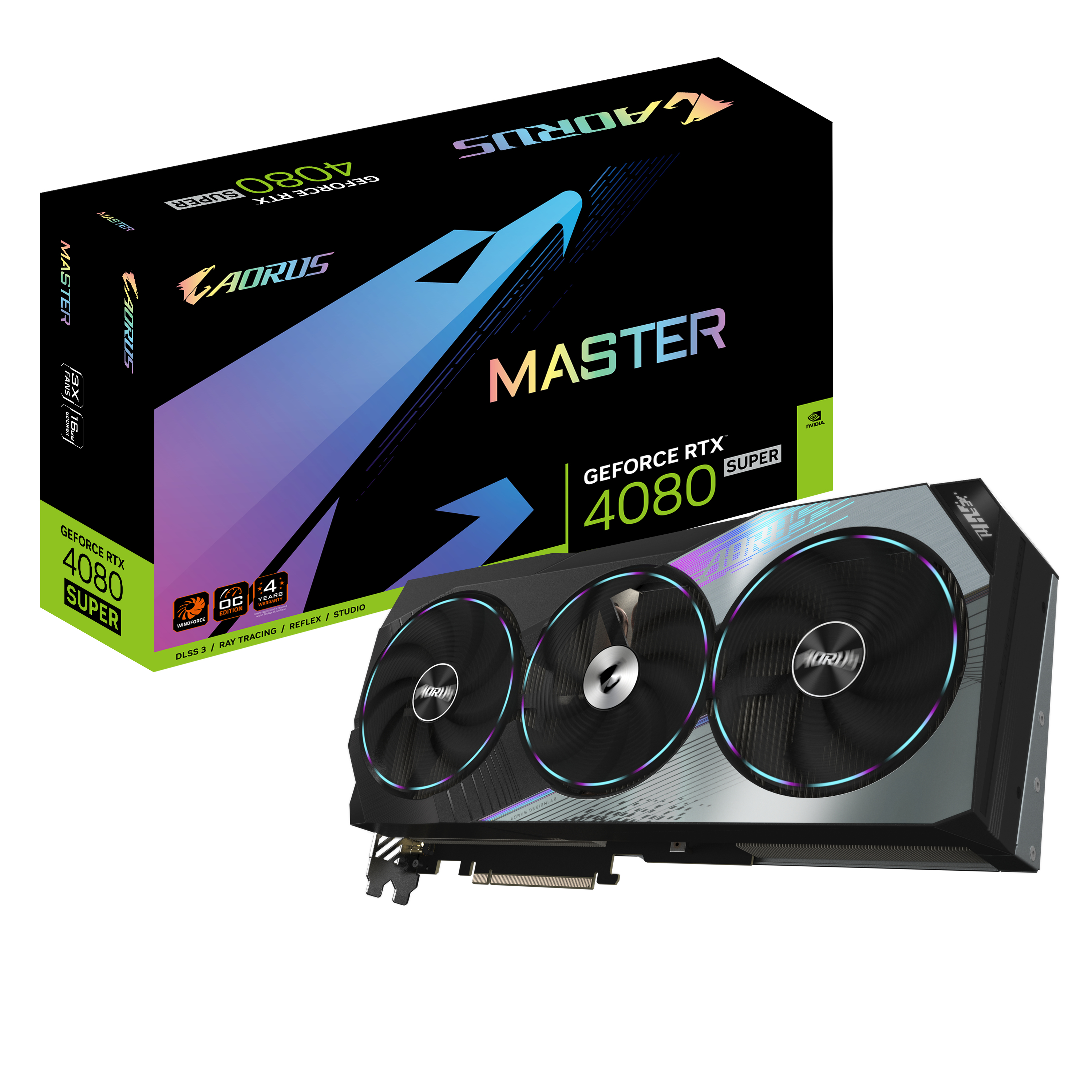 Tarjeta Gráfica Gigabyte GeForce® RTX 4080 SUPER Aorums Master 16GB GDDR6X DLSS3
