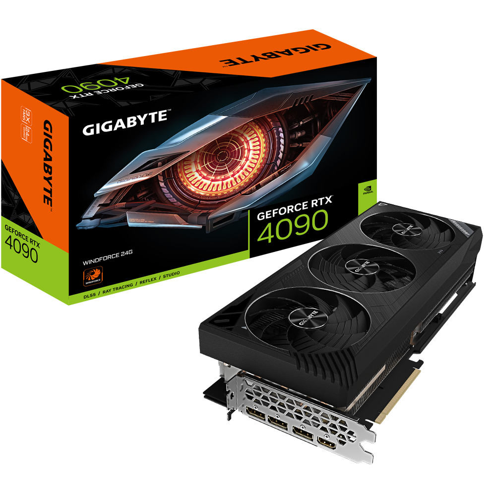 Gigabyte - Tarjeta Gráfica Gigabyte GeForce® RTX 4090 WindForce 24GB GD6X DLSS3