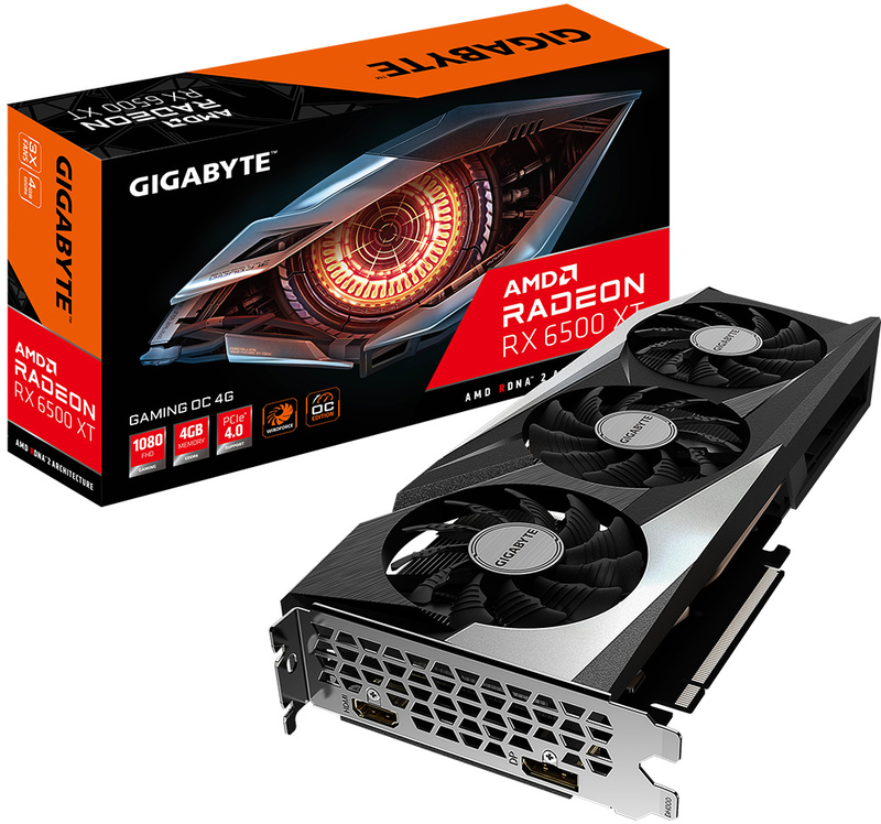 Gigabyte - Tarjeta Gráfica Gigabyte Radeon RX 6500 XT Gaming OC 4GB