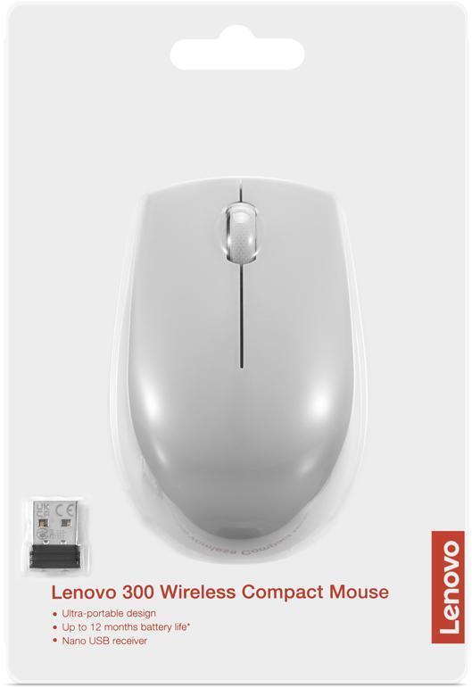 Lenovo - Ratón Lenovo 300 Compact Wireless Arctic Grey