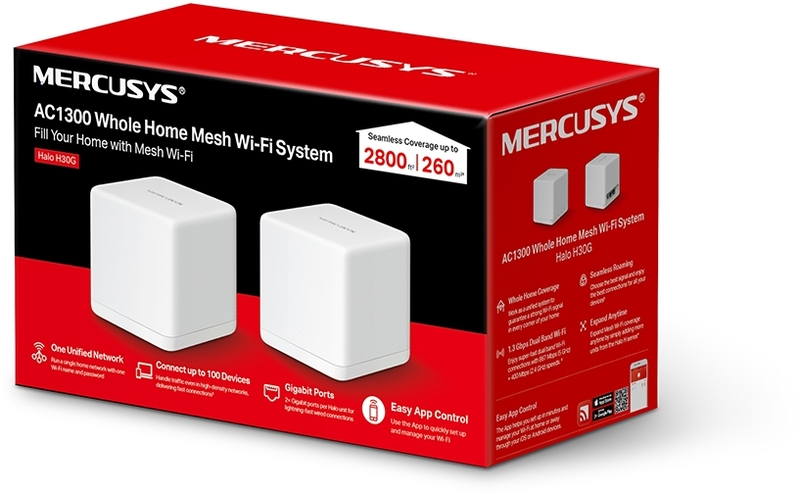 Mercusys - Sistemas WiFi Mesh Mercusys HaloH30G AC1300 Whole Home (Pack 2)