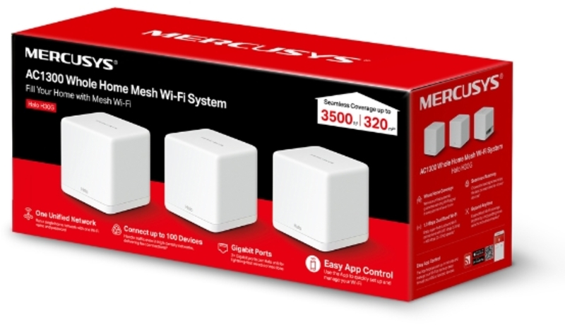 Mercusys - Sistemas WiFi Mesh Mercusys HaloH30G AC1300 Whole Home (Pack 3)