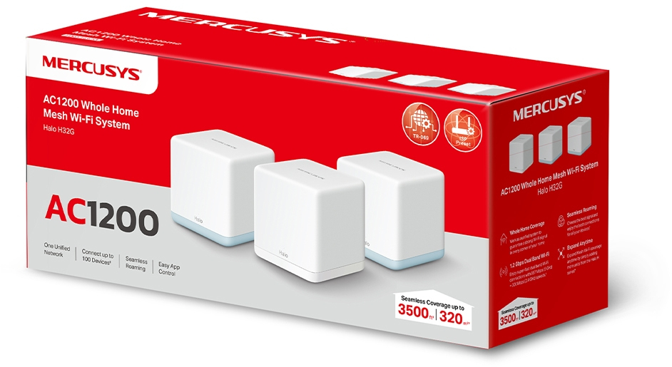 Mercusys - Sistemas WiFi Mesh Mercusys HaloH32G AC1200 Whole Home (Pack 3)