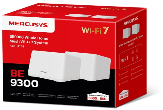 Mercusys - Sistemas Mesh Mercusys HaloH47BE BE9300 Whole Home Mesh WiFi 7 (Pack 2)