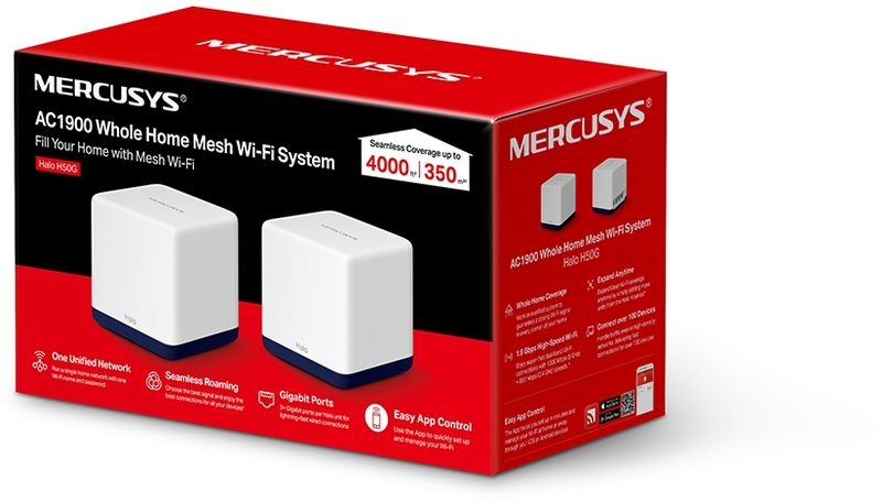 Mercusys - Sistemas WiFi Mesh Mercusys HaloH50G AC1900 Whole Home (Pack 2)