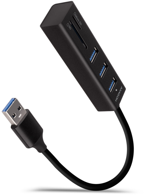 AXAGON - HUB USB AXAGON HMA-CR3A 3x USB-A + SD/microSD, USB3.2 Gen 1 hub, metalico