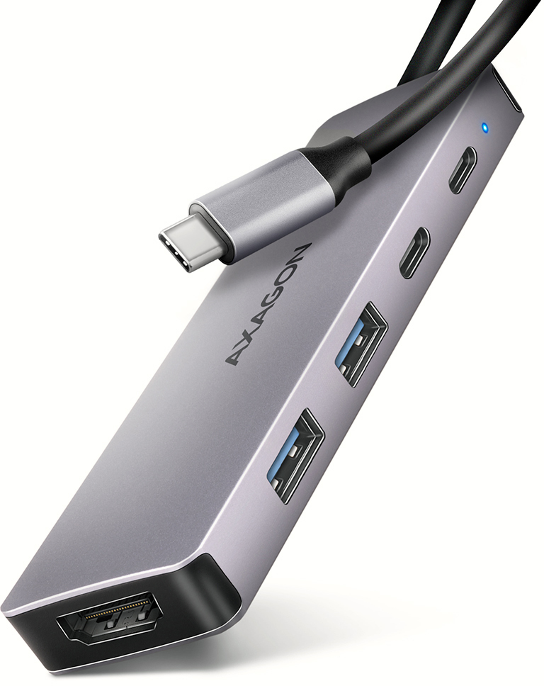 HUB USB-C AXAGON HMC-5H60 USB-C 3.2 Gen 1 hub, 2x USB-A, 1x USB-C, 4K 60Hz HDMI, PD 100W