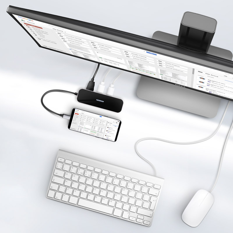 AXAGON - Multiport-Hub AXAGON HMC-6GL USB-Hub, 3x USB-3.0, 1x RJ-45, 1x HDMI