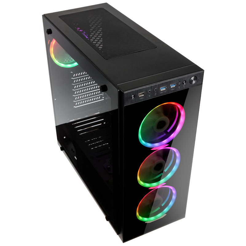 Kolink - Caja ATX Kolink Horizon RGB Vidrio Templado Negro