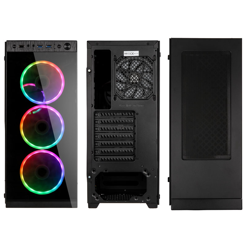 Kolink - Caja ATX Kolink Horizon RGB Vidrio Templado Negro