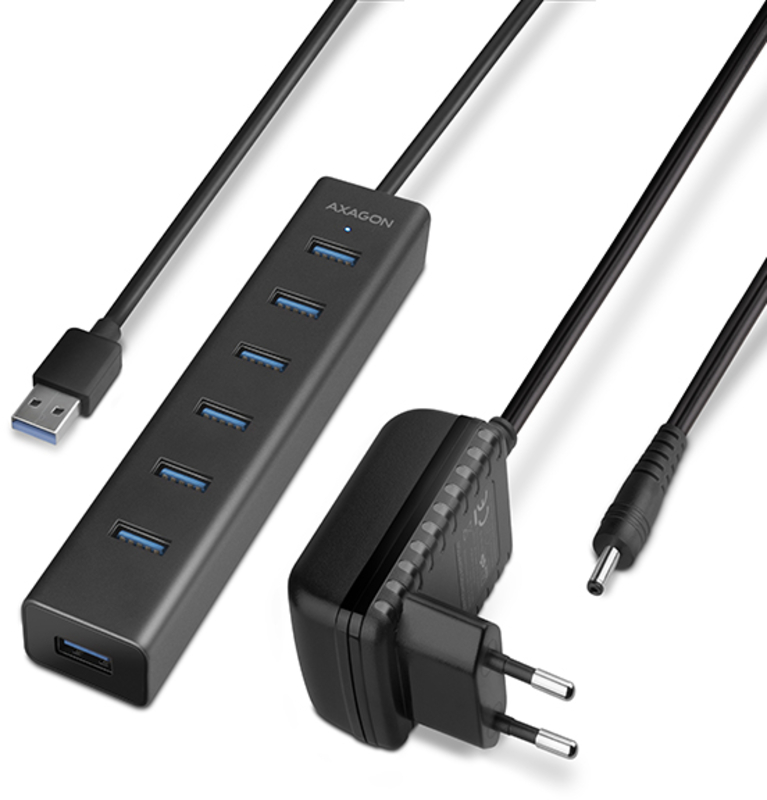 AXAGON - USB-A-Hub AXAGON HUE-SA7BP, 7x USB 3.0, 1x Micro-USB - 40cm