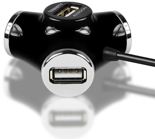 AXAGON - HUB USB AXAGON HUE-X3B 4x USB2.0 TRINITY Negro