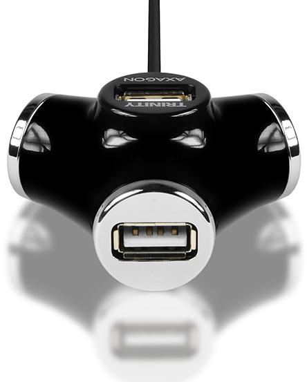 AXAGON - HUB USB AXAGON HUE-X3B 4x USB2.0 TRINITY Negro