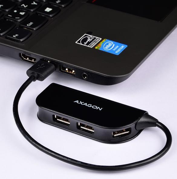 AXAGON - HUB USB AXAGON HUE-X4B 4x USB2.0 READY Negro