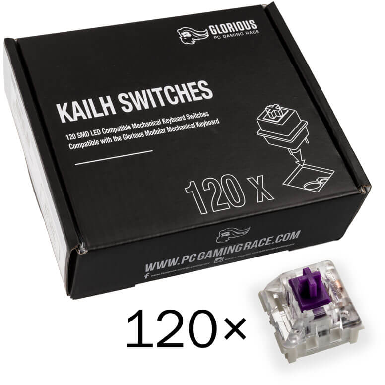 Glorious - Pack 120 Switches Kailh Pro Purple para Glorious GMMK