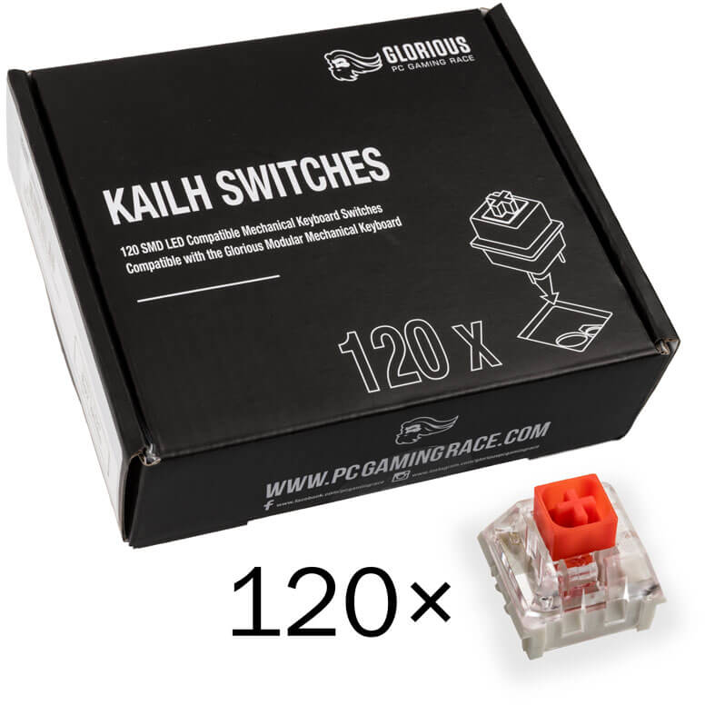 Glorious - Pack 120 Switches Kailh Box Red para Glorious GMMK