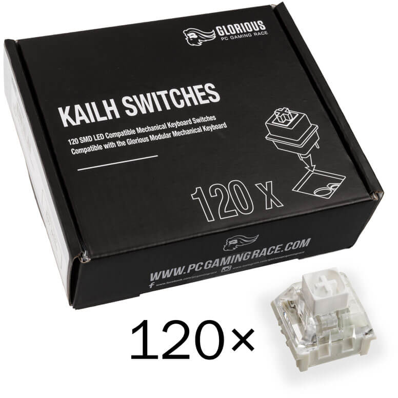 Glorious - Pack 120 Switches Kailh Box White para Glorious GMMK