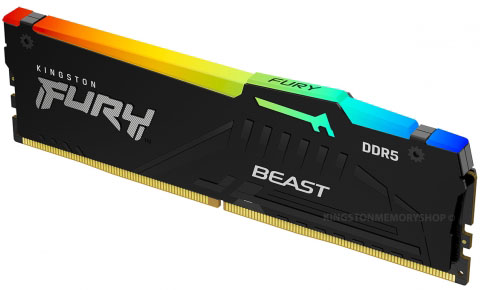 Kingston - Kingston 16GB DDR5 4800MHz FURY Beast RGB 1R CL38