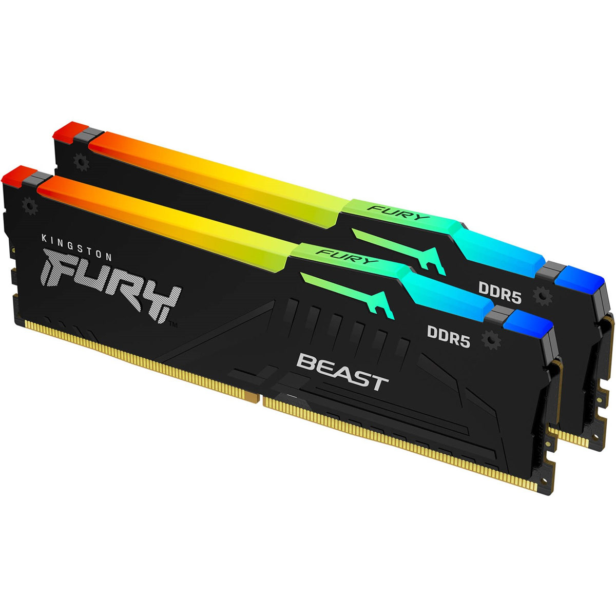 Kingston - Kingston Kit 32GB (2 x 16GB) DDR5 5200MHz FURY Beast RGB Negro 1R CL36