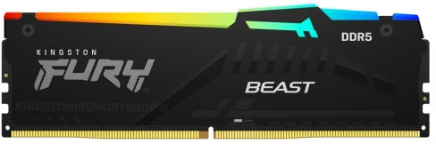 Kingston - Kingston 16GB DDR5 5200MHz FURY Beast RGB 1R CL40