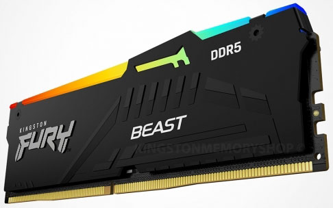 Kingston - Kingston 16GB DDR5 5200MHz FURY Beast RGB 1R CL40