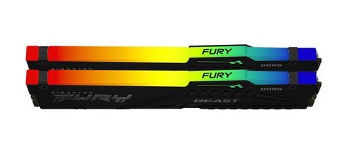 Kingston - Kingston Kit 64GB (2 x 32GB) DDR5 5200MHz FURY Beast RGB Negro 2R CL40