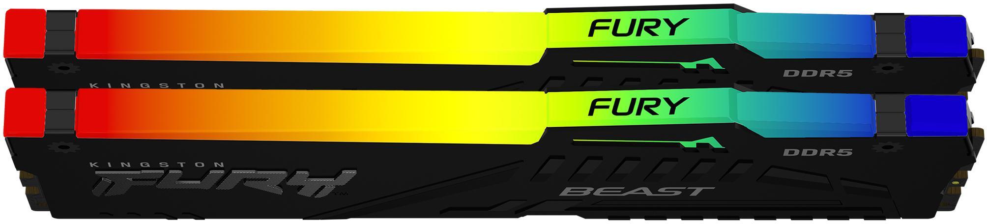 Kingston - Kingston Kit 32GB (2 x 16GB) DDR5 6000MHz FURY Beast RGB EXPO Negro CL30