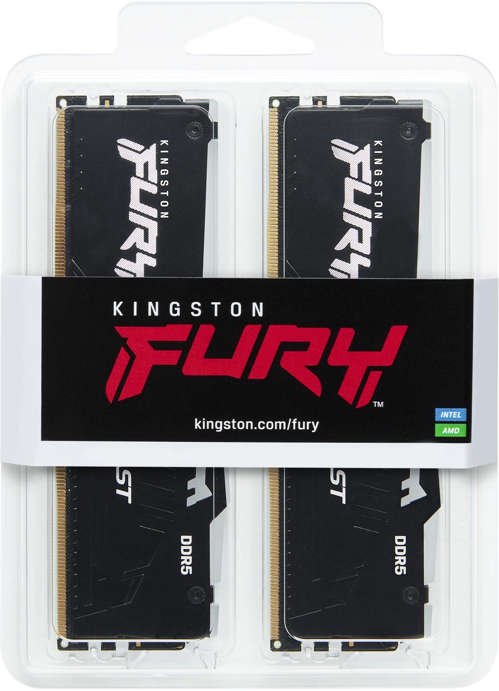 Kingston - Kingston Kit 32GB (2 x 16GB) DDR5 6000MHz FURY Beast RGB EXPO Negro CL30