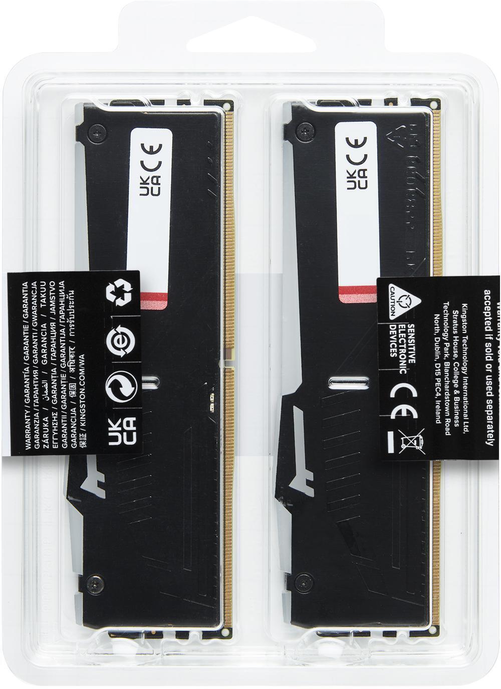 Kingston - Kingston Kit 32GB (2 x 16GB) DDR5 6000MHz FURY Beast RGB EXPO Negro CL30