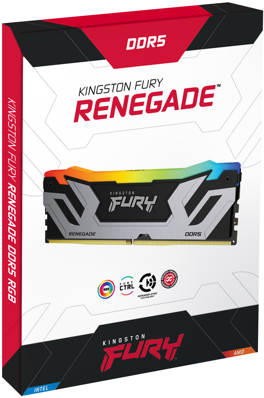 Kingston - Kingston Kit 48GB (2 x 24GB) DDR5 CU-DIMM 8400MHz FURY Renegade RGB Silver CL40