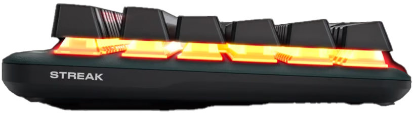 Fnatic - Fnatic miniSTREAK TKL Gaming Tastatur, Kailh Speed Silver, RGB, schwarz - Nordic Layout